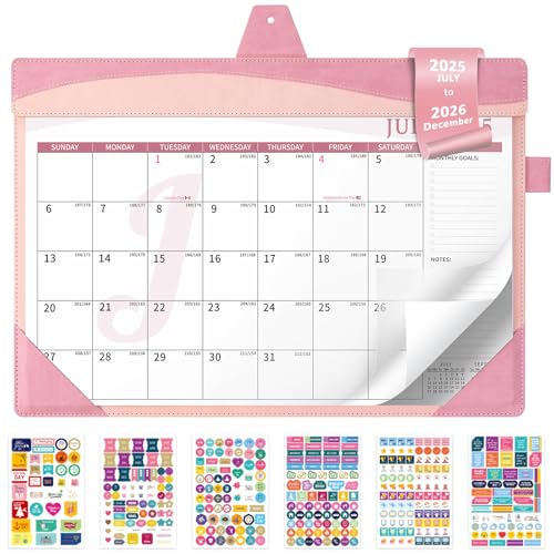 Ospelelf Leather Desk Calendar 2025-2026 Large 12