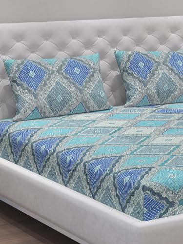 Image of Moca By Monte Carlo 120 TC Queen Size 1 Bedsheet with 2 Pillow Cover Set (23BS-DAZZLE-16)