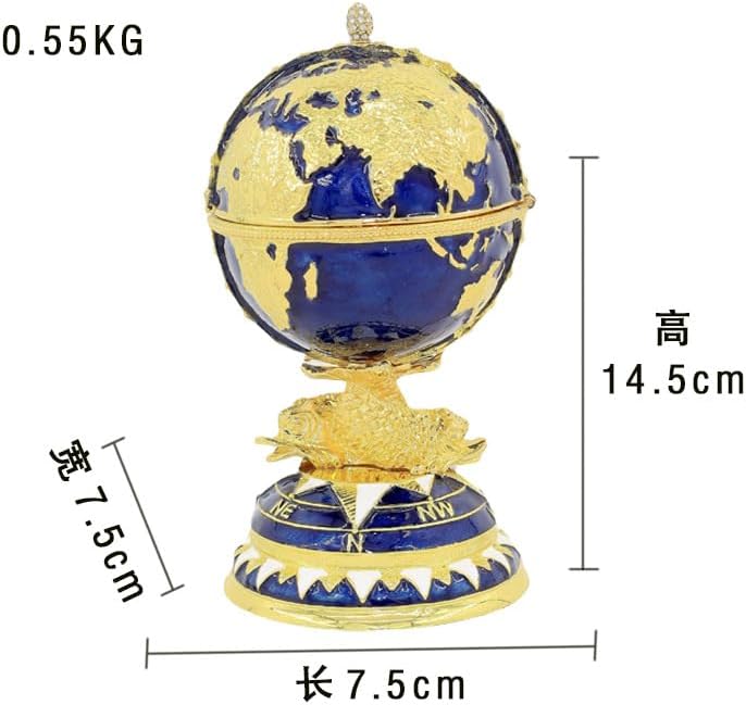 本州送料無料 青と金の地球儀型置物 アクセサリー入れ ファベルジェ風 本州送料無料 青と金の地球儀型置物 アクセサリー入れ ファベルジェ風