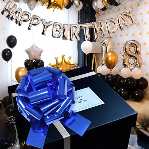 Image of 14 Inch Giant Bow for Present,1Pcs Big Gift Bow,Big Gift Bow for appliances,Bikes,Table Decorations and Party Events(Blue)