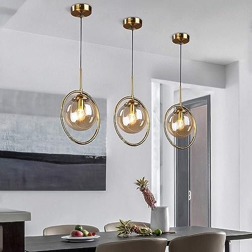 Ilo de cuisine bar pendentif éclairage industriel ambre - 7