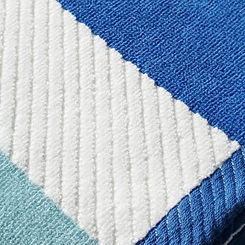 Kaufman - Soft, Plush ,4 Pack 100% Combed Ring Spun Textured Yarn Dye Cotton Velour Oversized Sized 32”X62” Highly Absorbent, Quick Dry, Colorful Cabana Striped Beach, Pool And Bath Towel. #TOP1