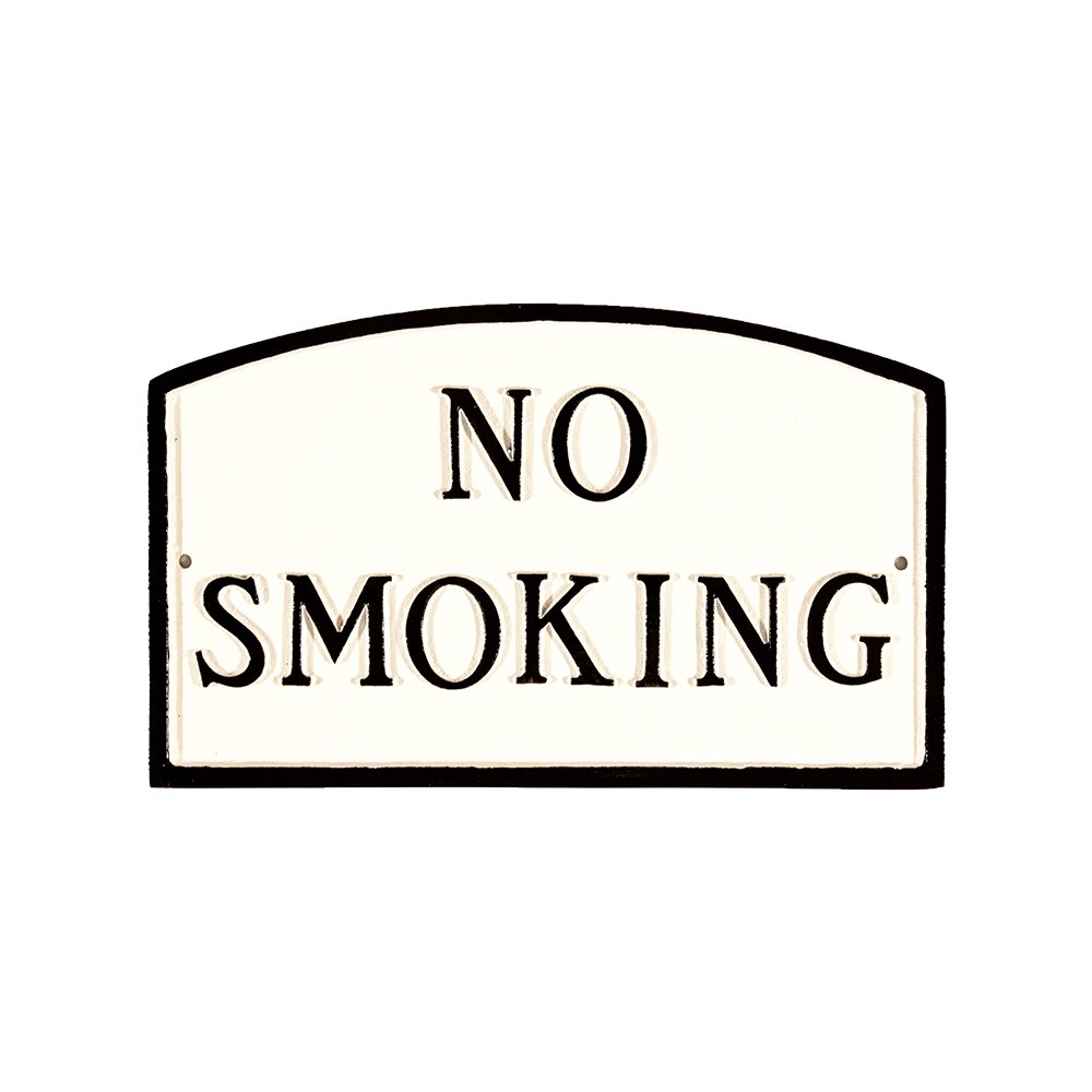 Montague Metal ProductsSP-9sm-WB No Smoking Arch Statement Plaque, Small, White and Black