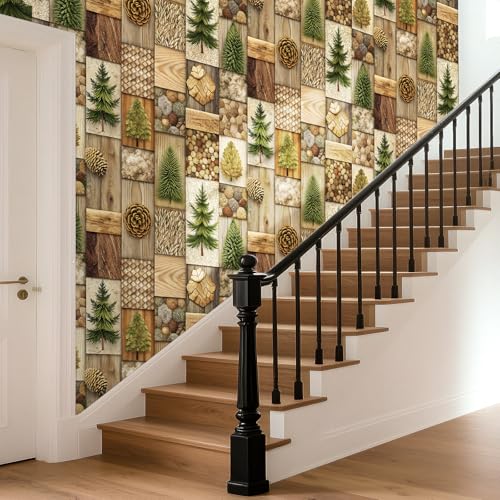 Papier peint patchwork rustique au design nordique exclusif pour une finition soignée - 5