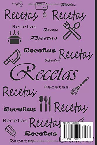 Miniatura 2 de Recetas que me encatan Diario de recetas en blanco para escribir para mujeres, (Spanish Edition)