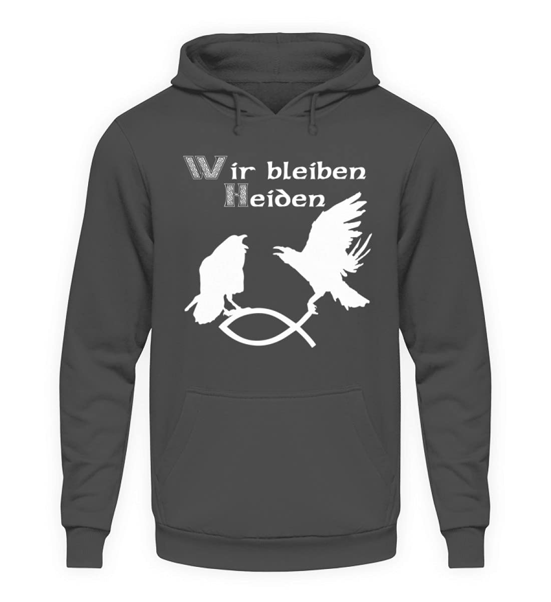 Sweat à capuche gris Hugin & Munin unisexe en taille L