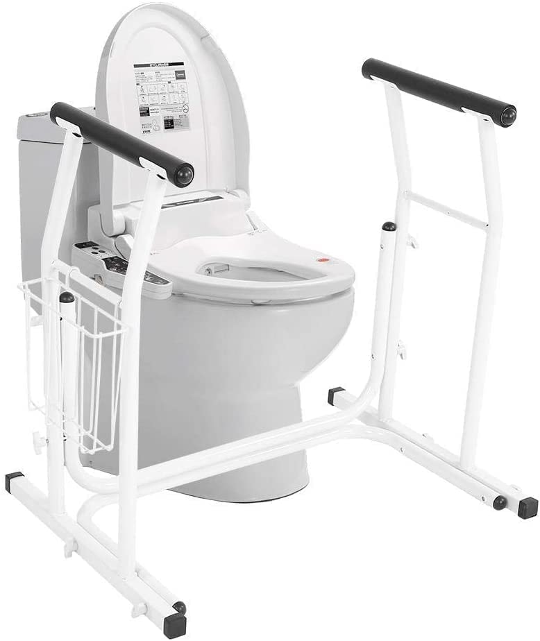 Yameem يميم Toilet Safety Frame & Rail, Stability Bathroom Handrail Assist Grab Bar Handles & Railings for Elderly, Senior, Handicap & Disabled, Height & Width Adjustable