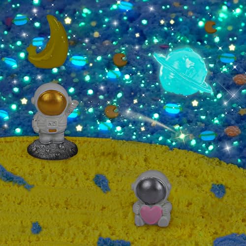 Image of Galaxy Cloud Slime Kit for Kids, Glow in The Dark Space Slime with Astronaut Charms, Non-Sticky Soft Sensory Toys, Birthday Gifts Party Favors Classroom Prizes for Boys Girls Ages 4-12