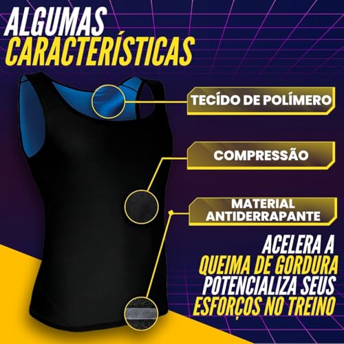Regata Feminina Camiseta Efeito Sauna Queima Gordura Modeladora Cinta Térmico Fitness Emagrece Perde