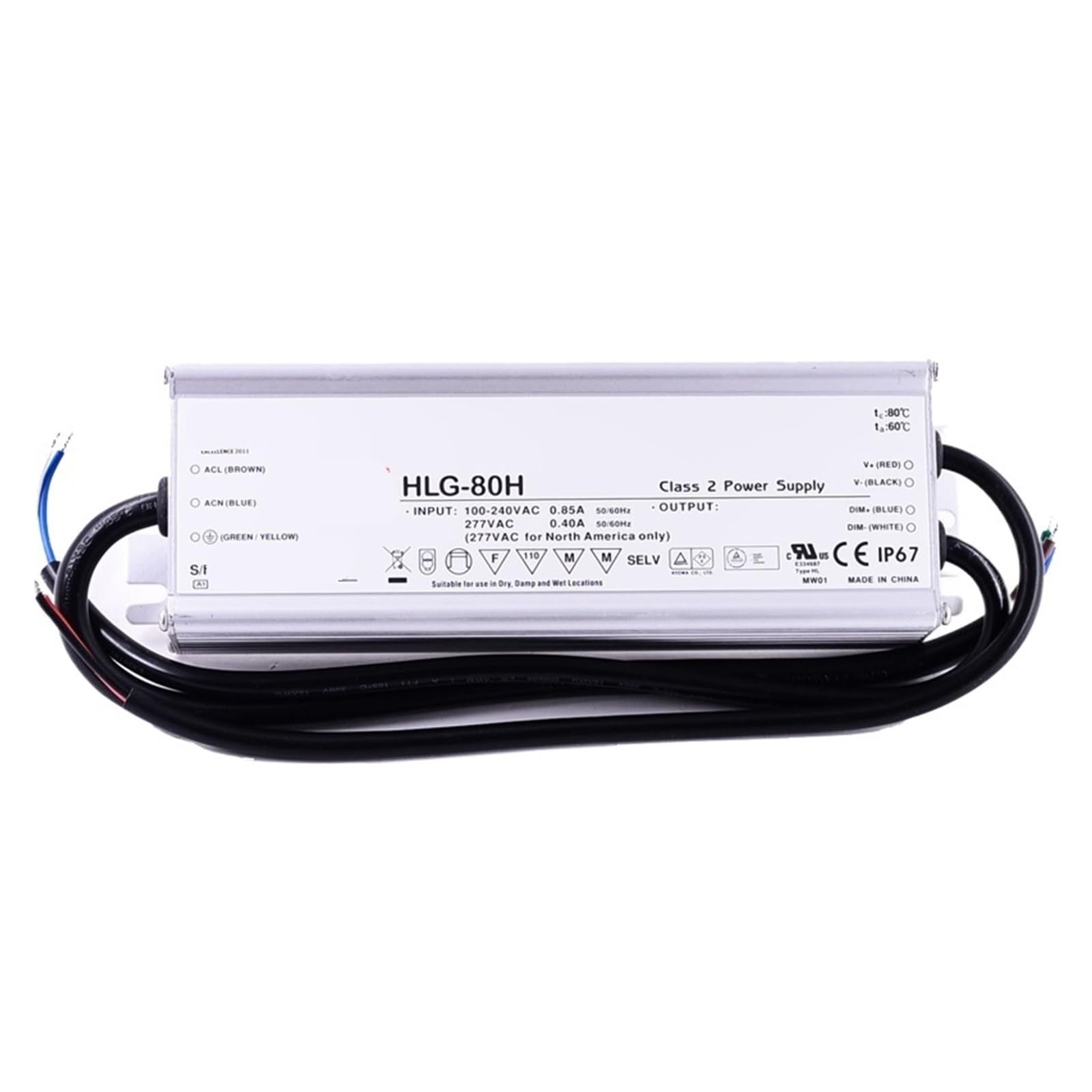 HLG-80H-36 driver LED 80W pour éclairage de serre et culture