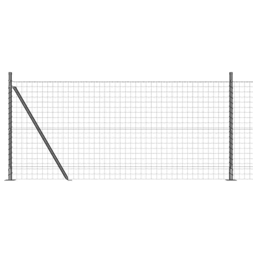 Outdoor Fence Panel Set with Posts 0.8x25m Grey Steel PVC Garden Boundary Security Barrier Weather Resistant Modern Privacy Fencing Kit for Yard Terrace Pet Enclosure