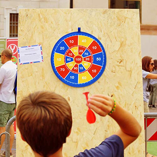 Circus Dart Board for Kids with 6 Sticky Balls and 4 Sticky Dart Double-Sided(13.9 inches),Blindfold Indoor Game ,Carnival Dart Board Set with Hook for Boys Girls Children and Family Time