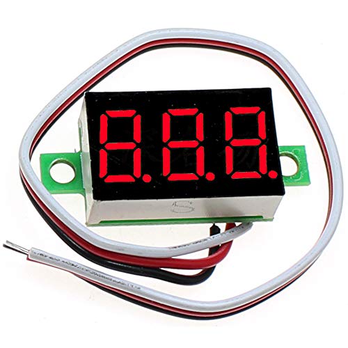 Image of (5 Pack) JacobsParts DC 0-30V 3-Wire Voltmeter 3-Digit LED Display Panel Volt Meter Digital Voltage Tester (Red)