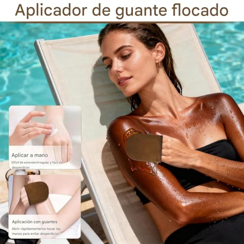 Tktouci Manopla De Autobronceado,Guante De Bronceado No Pegajoso | Aplicador De Loción Bronceadora,Para Baño Viajes Exterior Interior Vacaciones Mujeres Hombres Atletas - imagen 7