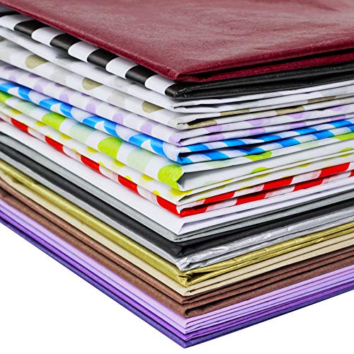 Winlyn 240 Sheets 48 Multicolor Tissue Paper Bulk Decorative Art Rainbow Tissue Paper 20" X 28" For Art Craft Floral Gift Wrapping Birthday Party Festival Tissue Paper Pom Pom #TOP1
