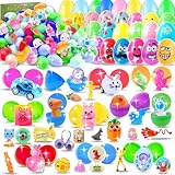 Jookamar 165PCS Prefilled Easter Eggs with Toys Inside, Easter Eggs Fillers Basket Stuffers Easter Hunt Games Party Favor Supplies Classroom Prize for Kids