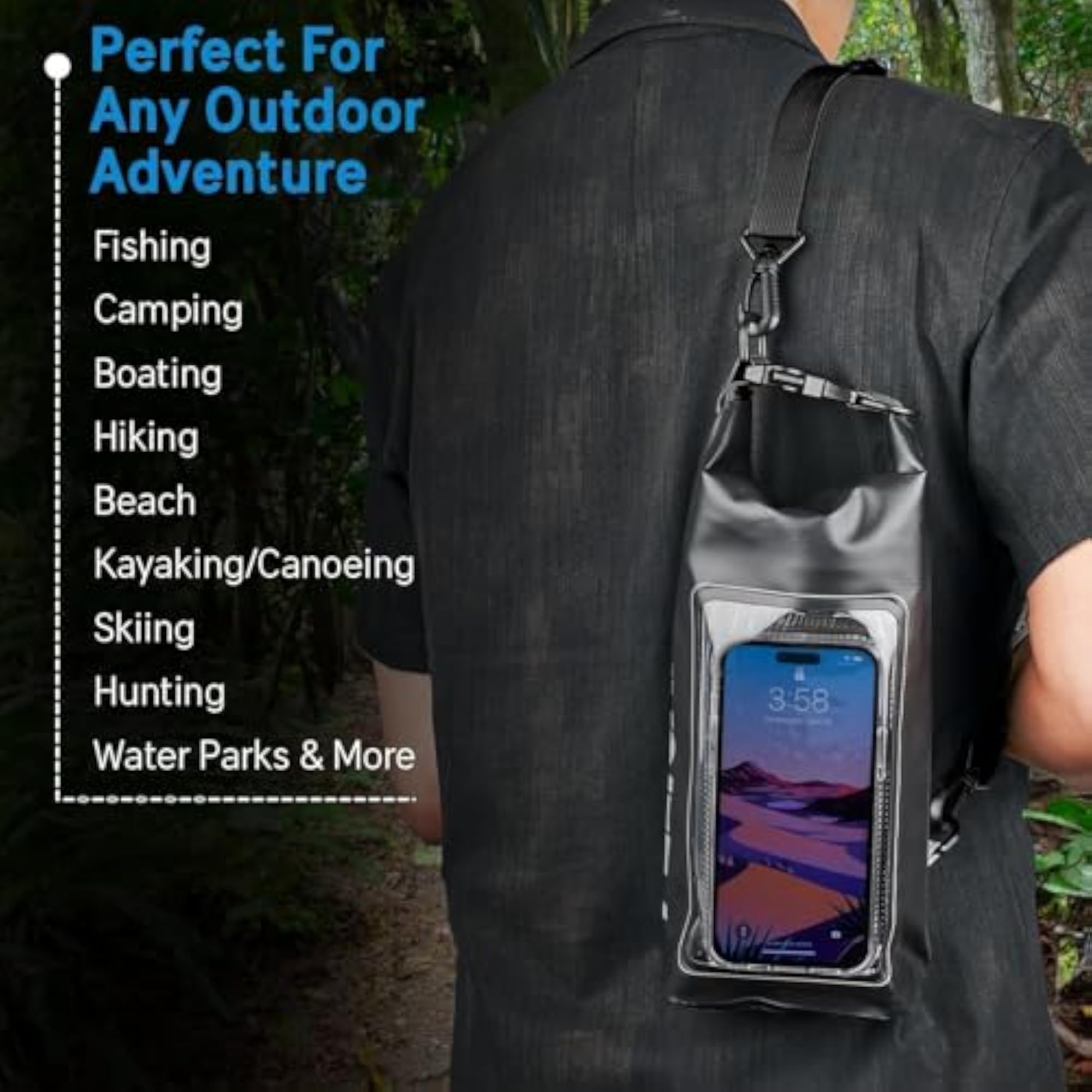 Waterproof Dry Bag with Transparent Phone Case, Floating Sack