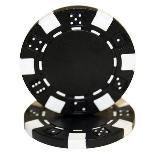 Brybelly Clay Composite Striped Dice 11.5-Gram Poker Chips (100-pack) - Blank Non-denominated Poker Chips - Custom Cash Games and Home Casino Poker Nights (Black)