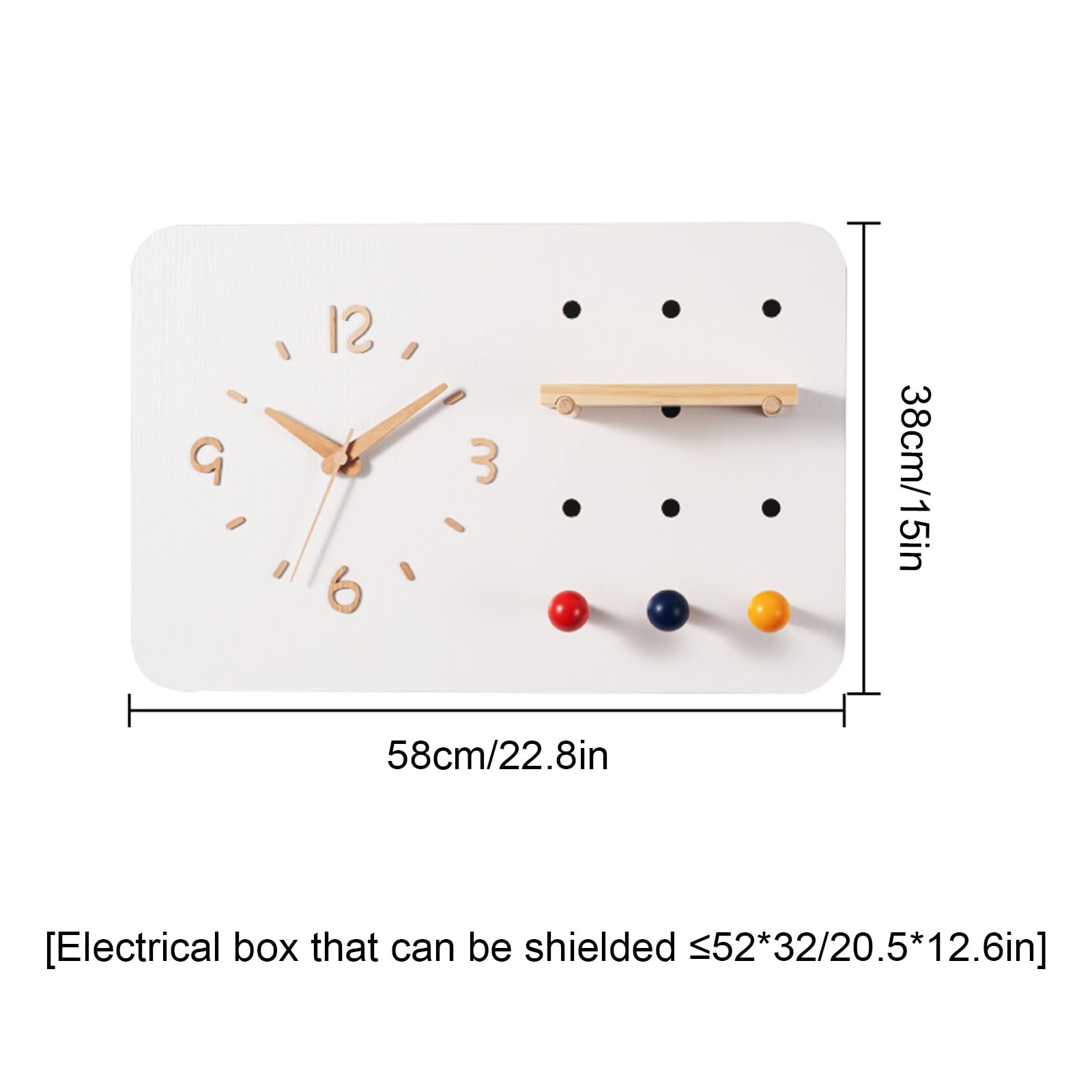 Generico Coperchio per Scatola fusibili Decorativo Moderno con Orologio, Pannello interruttori a Scomparsa, Pannello Elettrico a Parete per casa e Ufficio, Elegante Soluzione di archiviazione (Bianco