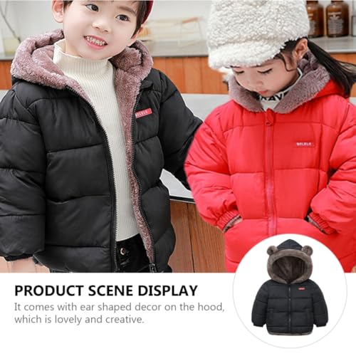 Abrigo de invierno negro de 130 cm ropa cálida acolchada con capucha 5