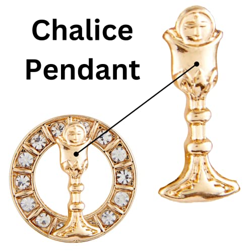 Needzo First Communion Pendant, Religious Chalice Jewelry, Catholic Gifts, One Size3