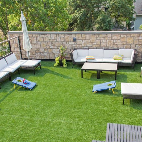 Césped artificial transpirable de 20 mm alfombra verde exterior para terraza de 1x7 metros 8