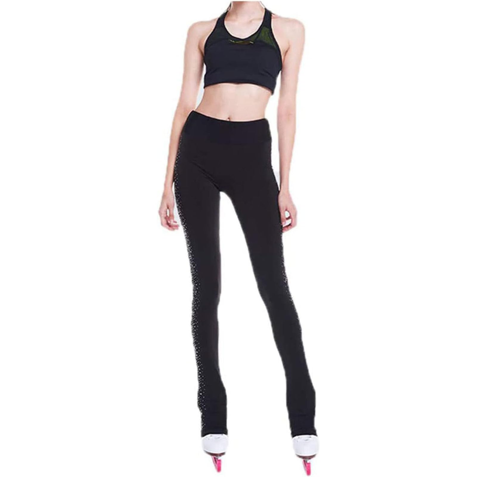 Pantalon de Patinage Artistique Pantalon Patinage Pantalons D'entraînement De Patinage Artistique pour Femmes Collants Chauds De Qualité Leggings De Patinage