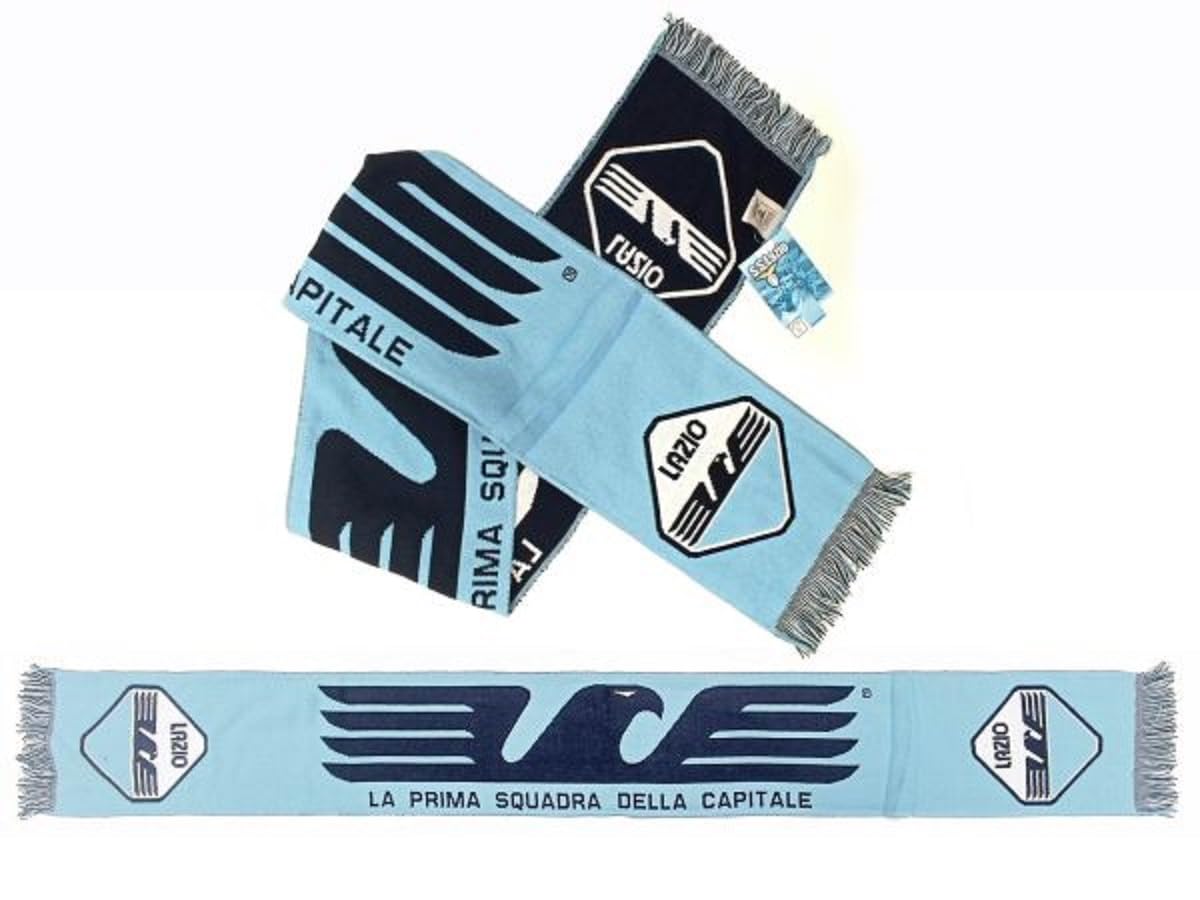 ABCTEXILE Nuova Sciarpa Lazio Tifoso Jaquard Ufficiale 140 x 20 cm