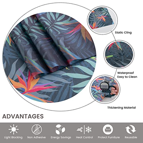 Dktie Leaf Series Window Film Stained Glass Frosted Decoration Art Window Static Cling Window Stickers (Ctblt165, 17.7 X 78.7 Inches) #TOP2