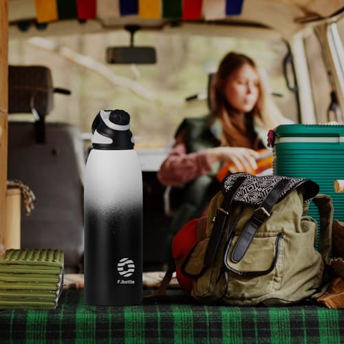 Miniatura 7 de Fjbottle Botella Agua Acero Inoxidable Con Tapa Magnética 1l, 800ml, 600ml, 400ml Sin Bpa Botella Termica Para Niños, 1500ml Deportiva Termo
