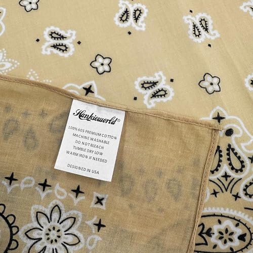 Image of Single Pack Bandanas 60s Premium Cotton Soft Thin Handfeel Large Handkerchief for Men and Women