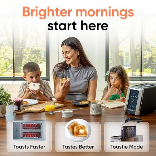 Revolution R180 Connect Smart Toaster, 2-Slice High-Speed Touchscreen Toaster with Patented InstaGLO Technology, Wi-Fi Connectivity, Weather Widget, and Over-the-Air Updates, Stainless Steel