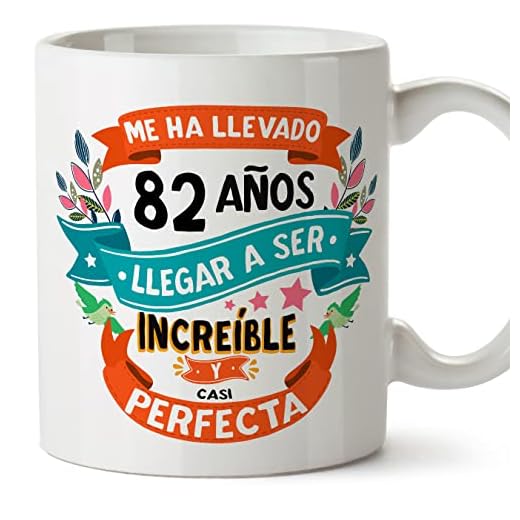 MUGFFINS Tazas 82 Cumpleaños - En Español - Me ha llevado 82 años llegar a ser increíble - 11 oz - Regalo original y divertido