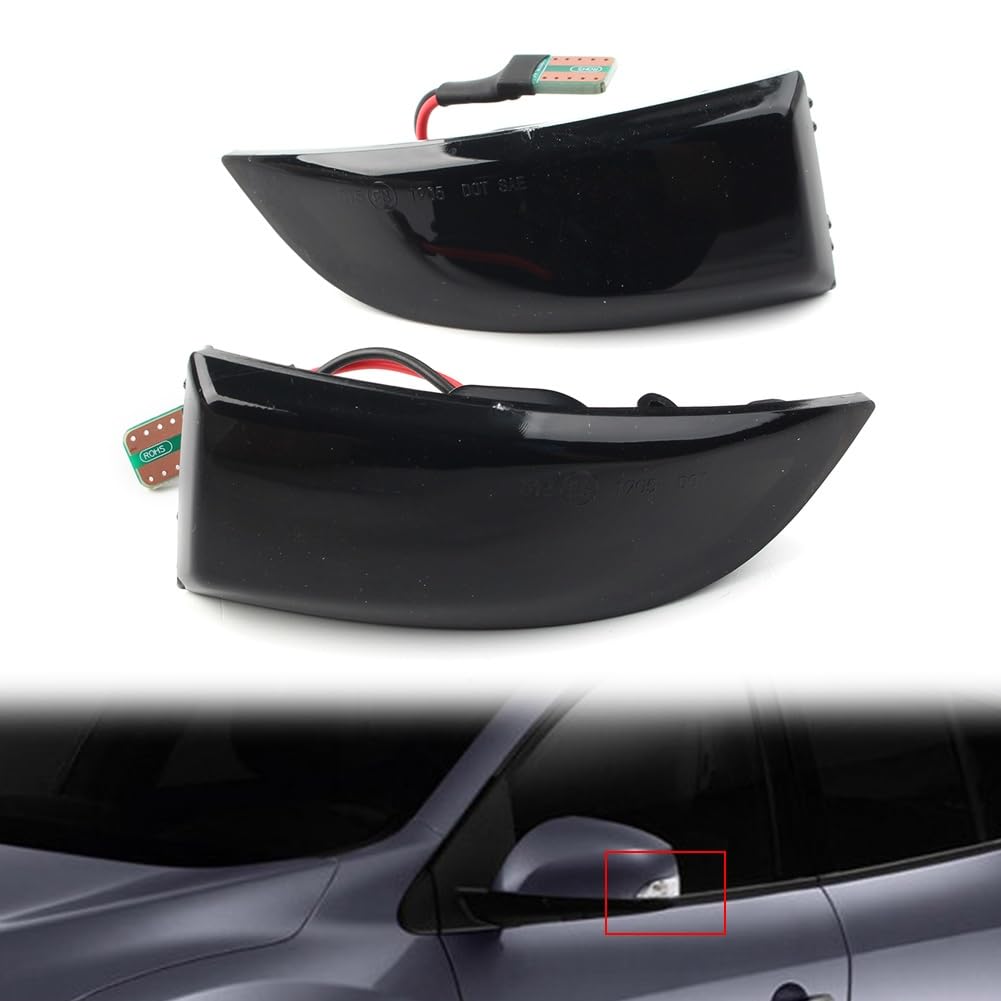 NOCHE Intermitentes Dinámicos 2 Uds. Lámpara De Espejo De Luz De Señal De Giro De Coche Dinámica LED Para Megane MK3 Para Grand Para Scenic Indicador Retrovisor