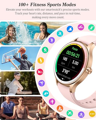 Image of Smart Watch for Women, Ladies & Men, 1.27'' Fitness Watch [41mm case] with Call Receive /Dial, Heart Rate /Stress /Sleep Monitor, AI Voice, IP68 Waterproof Smartwatch with Calculator, Calendar, Games