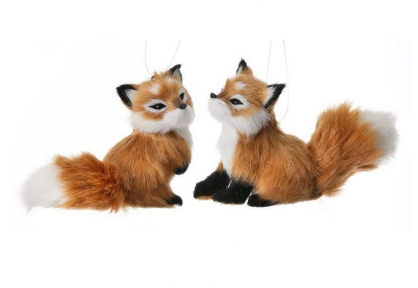 Furry Fox Ornament Set of 2