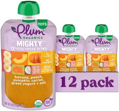 Plum Organics +12 Months Organic Baby Food Pouches, 4 oz, 12 Pack