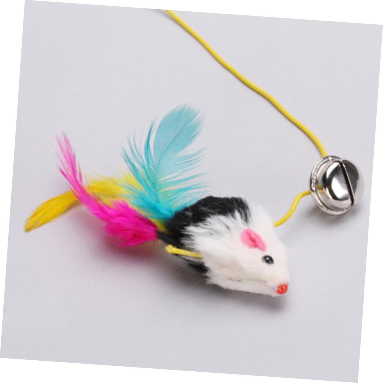INOOMP Canne à Pêche pour Chat Interactif Souris et Clochette
