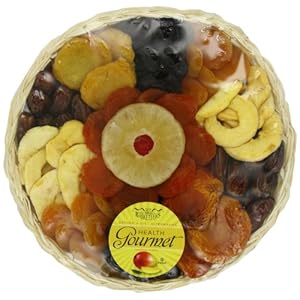 Broadway Basketeers Dried Fruit Round Basket Gift Tray