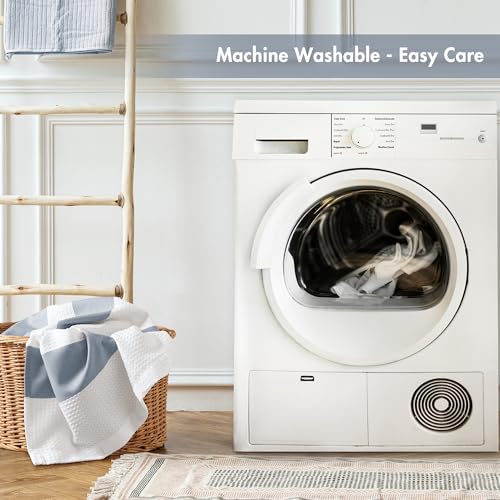 Madison Park Spa Waffle Shower Curtain Pieced Fabric with 3M Scotchgard Moisture Management, Premium Spa Quality Modern Shower Curtains for Bathroom, Standard 72x72, Indigo Blue by Madison Park - Used condition - Image 7