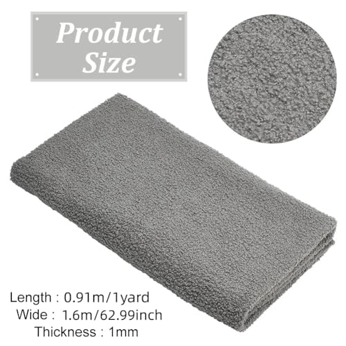 FINGERINSPIRE 1 Yard/0.9M Teddy Bears Fabric with Little Curls 160cm Wide Gray Knitted Plush Fabric Fur for Teddy Bear Making - Image 2