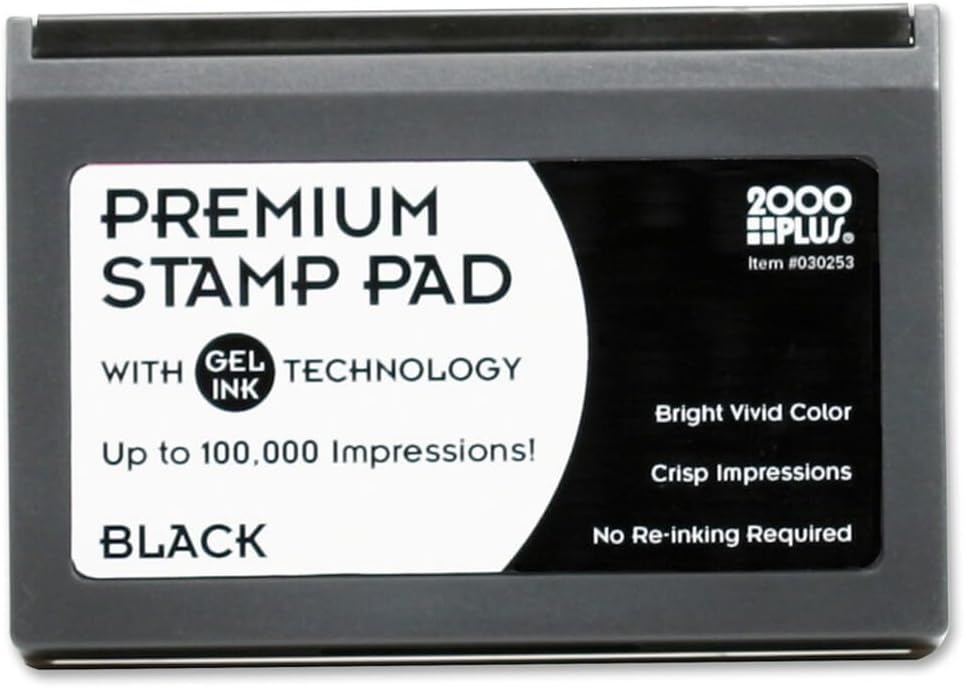Cosco 2000 Plus® Gel Stamp Pad, 2-3/4" x 4-1/4", Black (030253)
