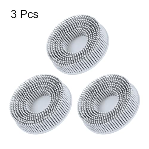 Image of HARFINGTON 3pcs Bristle Disc 3 inch 120 Grit R-Type Abrasive Brush Coarse Bristle Disc Deburring Electric Disc Brush Attachment Abrasive Coating Removal Disc for Metal, Gray