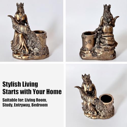 Porte-stylo décoratif et statue d'abondance en résine - 6