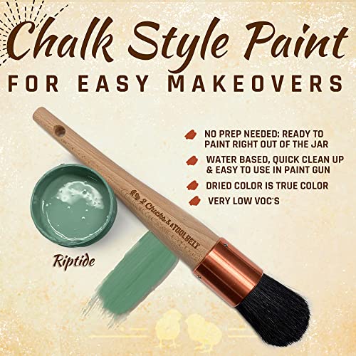 Chalky Chicks Premium Chalk Style Paint For Furniture, Home Decor & Diy Crafts – Eco Friendly – No Sanding, No Primer Needed – Multi Surface Paint – Riptide (Green Blue) – 32 Oz – Made In The Usa #TOP2