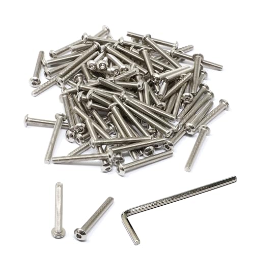 iexcell 100pc M3 x 25mm Vis tête hexagonale acier inoxydable 304