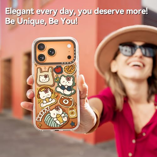 Coque iPhone Pro robuste évite les bris d'écran Rosarnnah chat pailleté