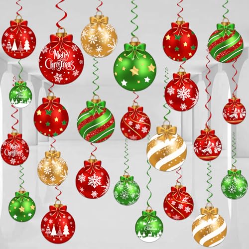 24pcs Bell Christmas Ball Hanging Decoration - Foil Ceiling Hanging
