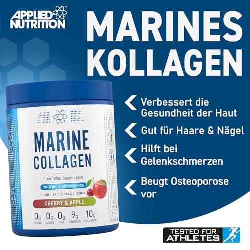 Applied Nutrition Marine Collagen - Kollagen Pulver aus Hydrolysiertem Kollagenprotein für Gesunde Haut, Haare, Nägel (300g (Pack of 1), Unflavoured)