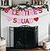 JKQ Glittery Galentine's Squad Banner and Hearts Banner - Red, Pink, Rose - 9.8 ft - Pre-Assembled - Perfect for Galentine's Day, Valentine's Day, Engagement Parties